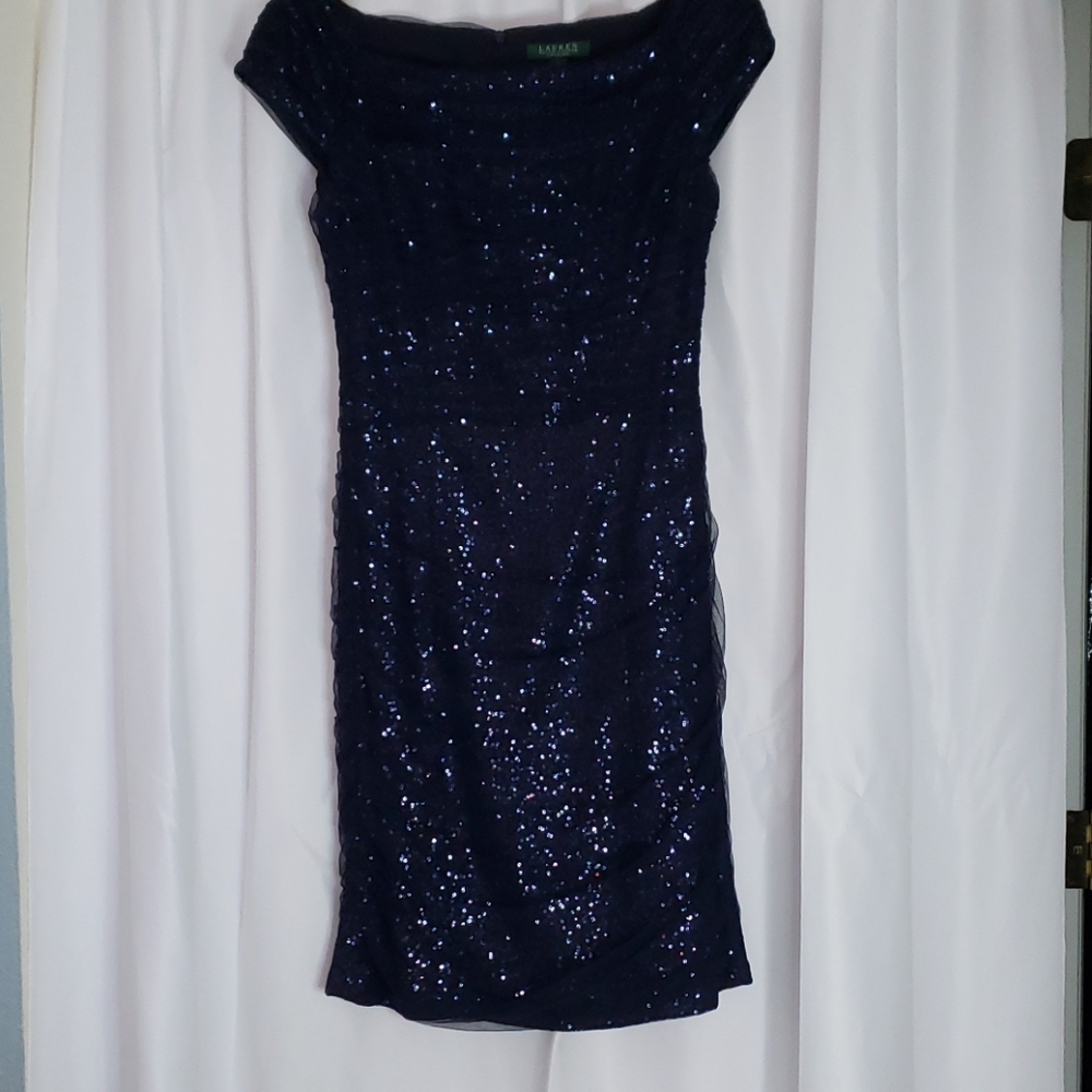 Ralph Lauren Evening navy sequin dress